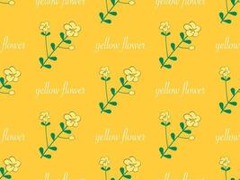 flower seamless pattern on yellow background vector