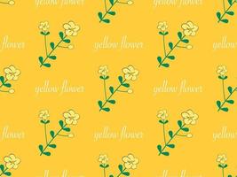 flower seamless pattern on yellow background vector