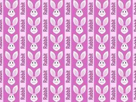 Rabbit cartoon character pattern on pink background vector
