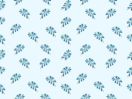 Flower cartoon character seamless pattern on blue background.Pixel style vector