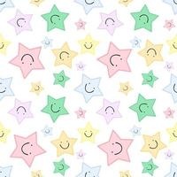 multicolored star cartoon characters on white background vector