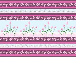 flower bushes seamless pattern on blue and pink background vector
