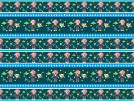 space cartoon character pattern on blue background vector