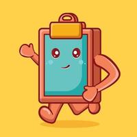 clipboard document character mascot running isolated cartoon in flat style design vector