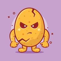 mad egg character mascot isolated cartoon in flat style design