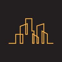 Rascacielos de bienes raíces construir línea moderna logotipo vector símbolo icono ilustración diseño minimalista