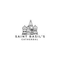 moscow saint basil cathedral line logo vector icon symbol illustration design