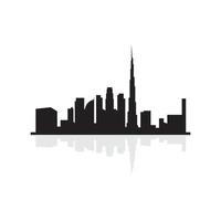 dubai skyline silhouette logo vector icon symbol illustration design