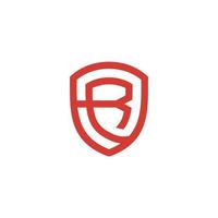 escudo letra r logo diseño icono vector