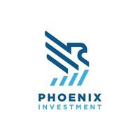 Phoenix logo design. Investment Financial logo template. Vector design