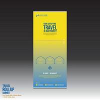 travel vector roll up banner design