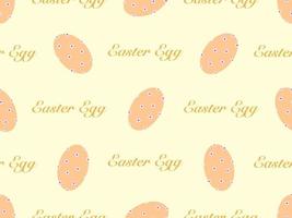 Easter eggs cartoon character seamless pattern on yellow background.Easter day vector