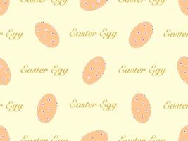 Easter eggs cartoon character seamless pattern on yellow background.Easter day vector