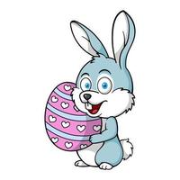 Cute Easter Bunny Rabbit Holding Giant Egg vector