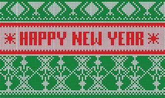 Happy new year Jumper Pattern striped scarf isolated vector