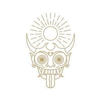 traditional mask culture indonesia line logo design, vector graphic symbol icon illustration creative idea