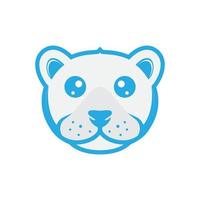 cara linda oso polar diseño de logotipo, símbolo gráfico vectorial icono ilustración idea creativa vector