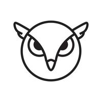 face circle head little owl logo design, vector graphic symbol icon illustration creative idea