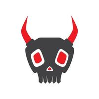 skull with red horn logo design, vector graphic symbol icon illustration creative idea