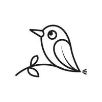 line simple little bird logo design, vector graphic symbol icon illustration creative idea