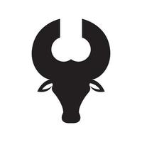 head cow with horn bone logo design, vector graphic symbol icon illustration creative idea