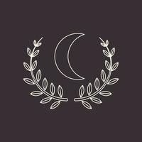 hipster line crescent luxury logo design, vector graphic symbol icon illustration creative idea