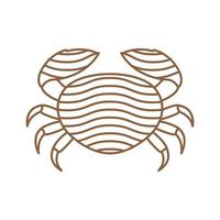diseño de logotipo vintage de línea de rayas de cangrejo, símbolo gráfico vectorial icono ilustración idea creativa vector