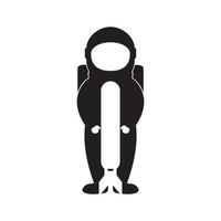 negative space astronaut with rocket logo design, vector graphic symbol icon illustration creative idea