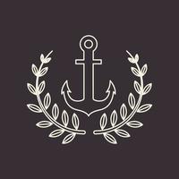 hipster anchor with wheat logo design, vector graphic symbol icon illustration creative idea