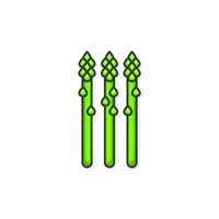 Cartoon icon of asparagus vector illustration