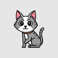 cute little cat cartoon illustration isolated vector