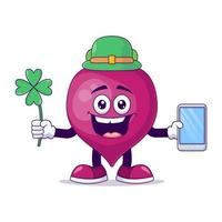 Leprechaun beetroot cartoon mascot character vector