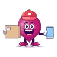 Courier beetroot cartoon mascot character vector