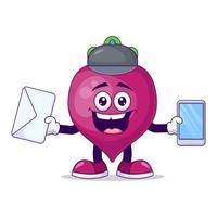 Postman beetroot cartoon mascot character vector