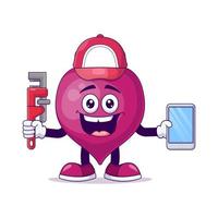 Plumber beetroot cartoon mascot character vector