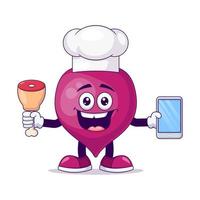 Butcher beetroot cartoon mascot character vector