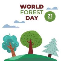 dia mundial de los bosques vector