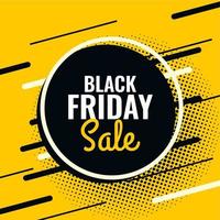 black friday yellow and black abstract sale banner template vector