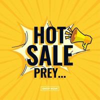 Hot sale super sale abstract comic boom sale banner yellow promotion vector