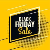 black friday yellow and black abstract sale banner template vector