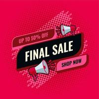 final sale pink and black abstract sale banner vector