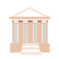 Building with columns vector stock illustration. The structure of the bank. Antique theart. Isolated on a white background. Greek temple.