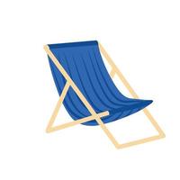 Blue chaise longue vector stock illustration. Isolated on a white background.