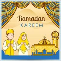 plantilla de diseño islámico adecuada para ramadan kareem premium vector