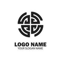 Vector abstract logo design template in trendy linear style