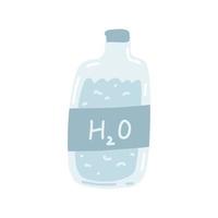 Water bottle in cartoon flat style isolated on white background. Vector illustration of zeo waste ware.