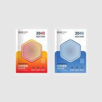 Annual report corporate book cover design template vector