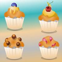 muffins y cupcakes vector
