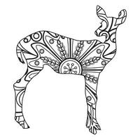 Mandala Deer Coloring Page vector