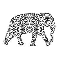 Mandala Elephant Coloring Page vector